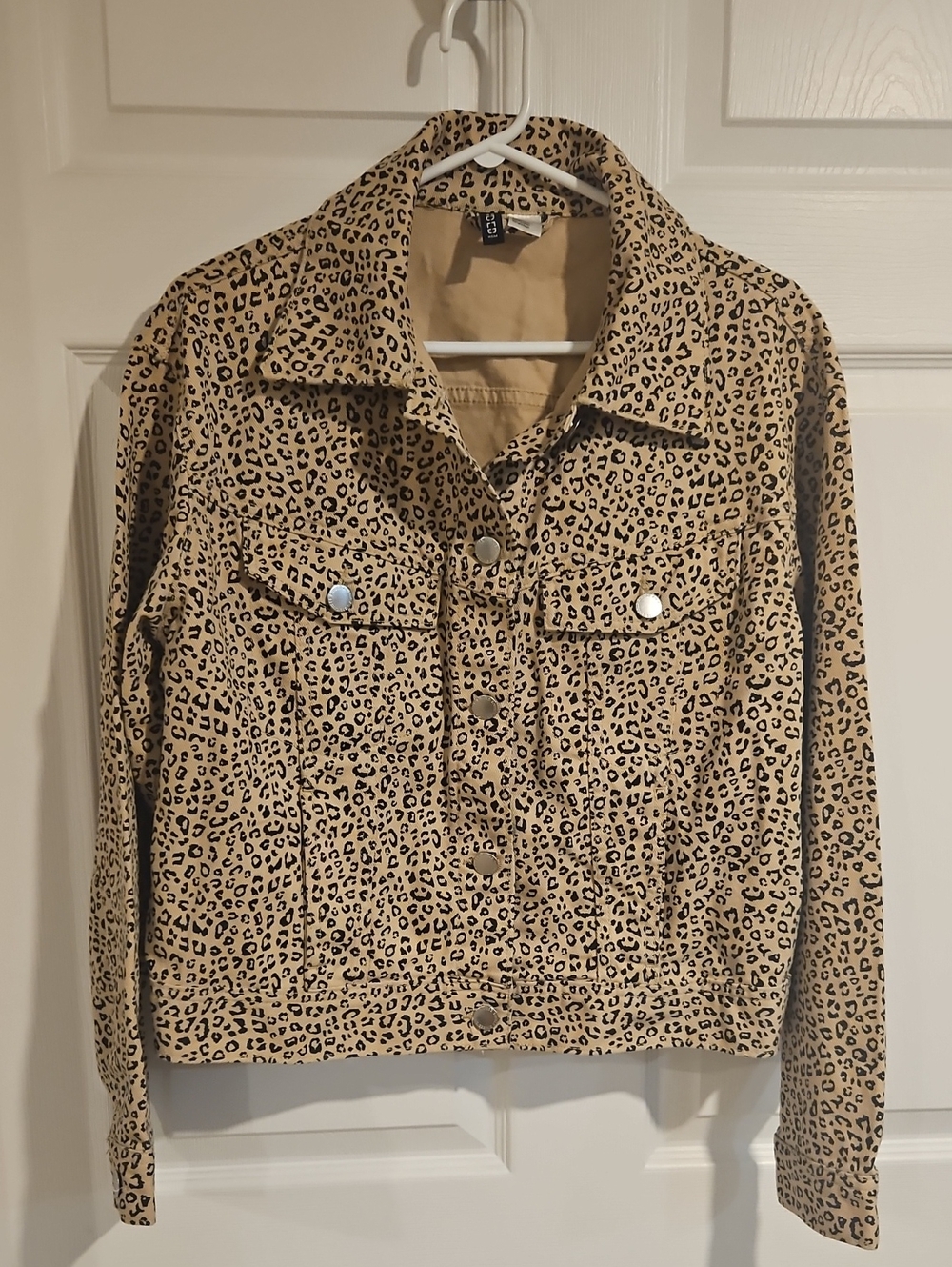 Leopard Print Beige Crop Jacket - Women's